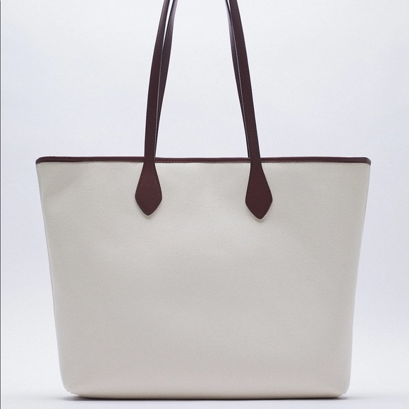 Zara | Bags | Nwt Zara Canvas Beige Shopper Format Bag With Jb Embroidery |  Poshmark